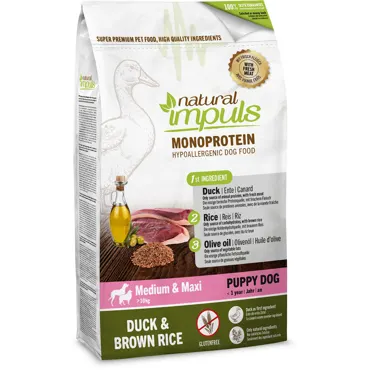 NATURAL IMPULS - Puppy & Junior Ente & brauner Reis