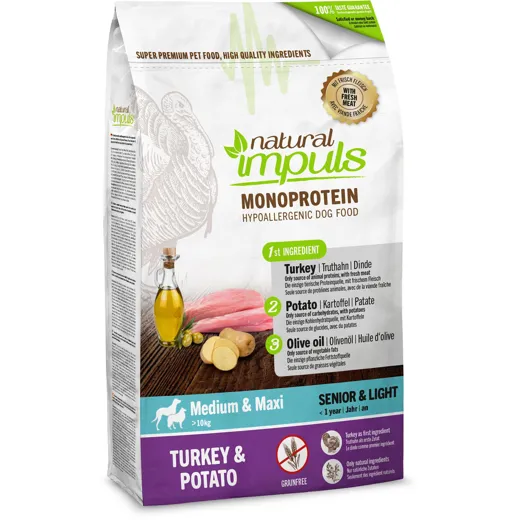 Natural Impuls Hundefutter Senioren Truthahn Kartoffeln