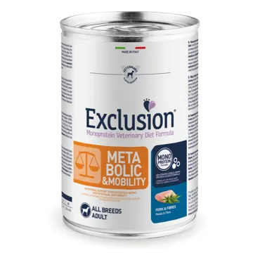 Exclusion METABOLIC Monoprotein VET - DIET Adult All Breeds - Schwein & Rohfasern