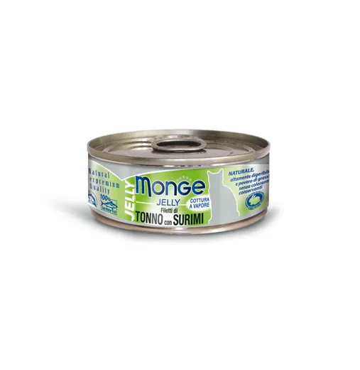 Monge Natural Jelly Katzenfutter Thunfischfilets Surimi
