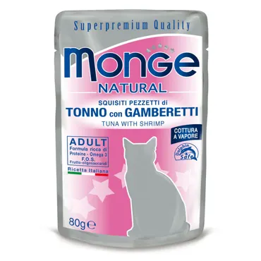 Monge Natural Cat Beutel - Thunfisch & Shrimps