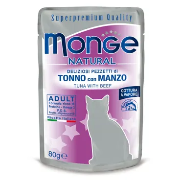 Monge Natural Cat Beutel - Thunfisch & Rind