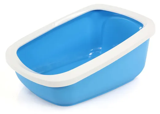 Blau/weisses Katzenklo Lucky von Swisspet