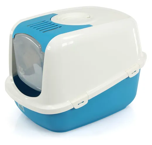 Swisspet Katzenhaustoilette Lilo in Blau/Weiss