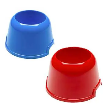 Ferplast Napf Party für Hunde mit langen Ohren in Rot oder Blau.