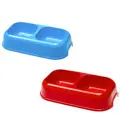 Ferplast Doppelnapf in Rot oder Blau.