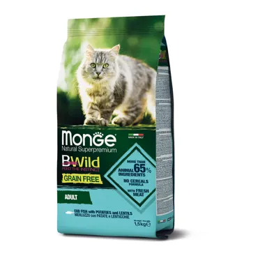 Monge Bwild Grain Free - Adult Kabeljau 1,5kg