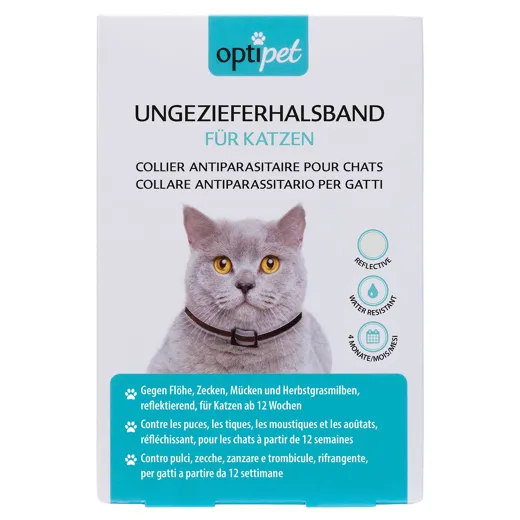 Optipet Flohhalsband Zeckenhalsband für Katzen.