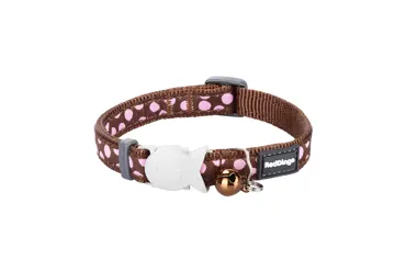 RedDingo Design Katzenhalsband Braun mit Pinken Punkten
