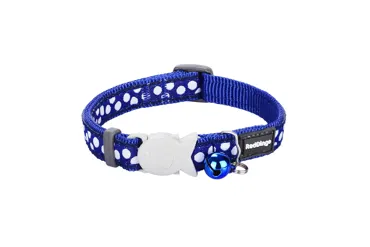 RedDingo Design Katzenhalsband Design Dunkelblau mit Weissen Punkten
