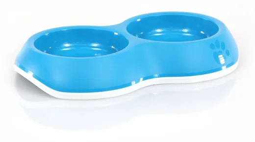 swisspet Kunststoff-Doppelnapf Lottchen, Blau, 2x0.5l