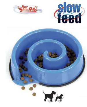swisspet Hunde-Anti-Schling-Napf Slow Feed, Blau