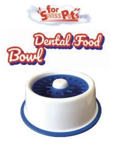 swisspet Dental-Antischling-Napf, Blau/Weiss