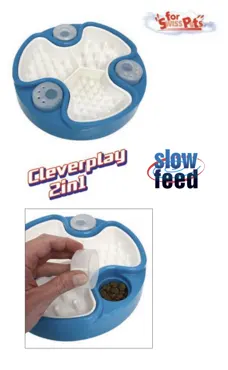 swisspet Cleverplay & Antischling-Napf 2-in-1, Blau/Weiss, ⌀ 24cm