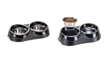 Ferplast Doppelnapfständer Duo Feed, Schwarz