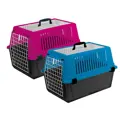 Katzen Transportbox, Atlas EL 10 Swisspet, Pink, Blau