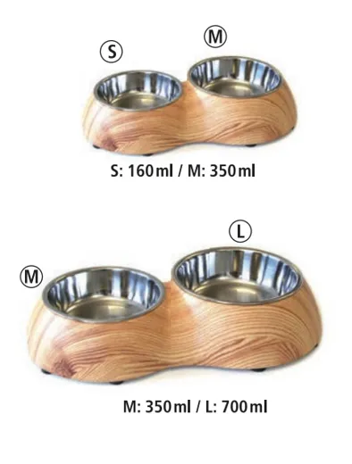swisspet Melamin Doppelnapf, Holzmotiv