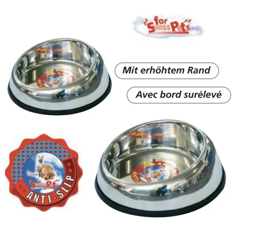 swisspet Edelstahlnapf mit erhöhtem Rand