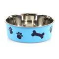 swisspet Edelstahlnapf Bella Bone, Blau