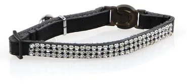 swisspet DeluxeLine Katzenhalsband mit Strasssteinen Schwarz