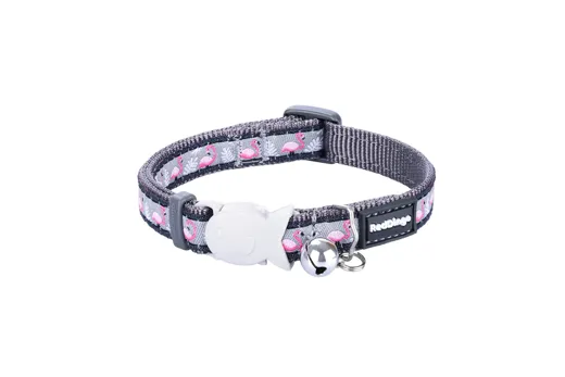 Red Dingo Katzenhalsband Flamingo Cool Grau