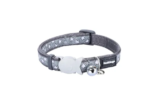 RedDingo Katzenhalsband Stars White on Cool Grey