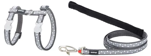Reddingo Geschirr und Leine Stars White on Cool Grey