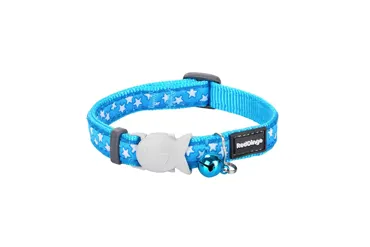 RedDingo Design Katzenhalsband Stars White on Türkis