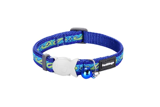 RedDingo Katzenhalsband Paisley Blue with Green