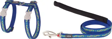RedDingo Design Geschirr und Leine Paisley Blue with Green