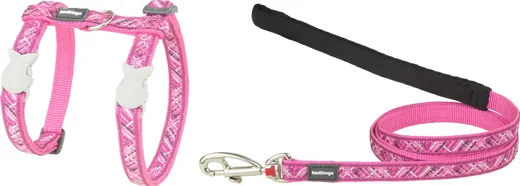 RedDingo Geschirr und Leine Flanno Hot Pink