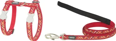RedDingo Design Geschirr und Leine Flanno Rot