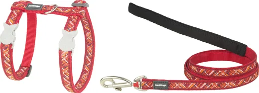 RedDingo Geschirr und Leine Flanno Rot