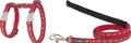 RedDingo Geschirr und Leine Paws Rot
