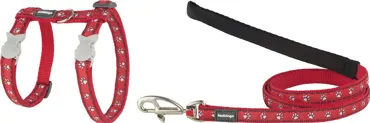 RedDingo Design Geschirr und Leine Paws Rot