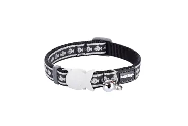 RedDingo Reflective Katzenhalsband Fisch Schwarz