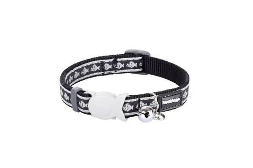RedDingo Katzenhalsband  Reflective Fisch Schwarz