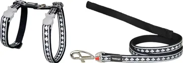 RedDingo Reflective Geschirr und Leine Fisch Schwarz