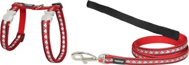 RedDingo Reflective Geschirr und Leine Fisch Rot