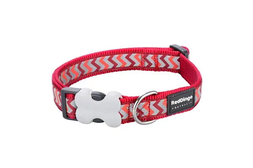 RedDingo Halsband Design Reflective Ziggy Red