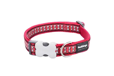 Hundehalsband Reflective Bones Rot