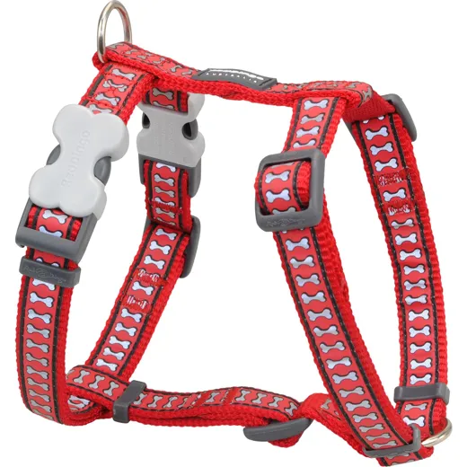 RedDingo Geschirr Reflective Bones Red