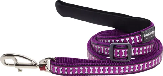 RedDingo Führleine Design Reflective Bones Purple