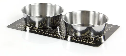 swisspet Magnetmatte mit Edelstahl Futternäpfen, Schwarz