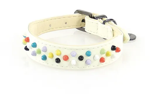TrendLine Lederhalsband Mastermind Weiss