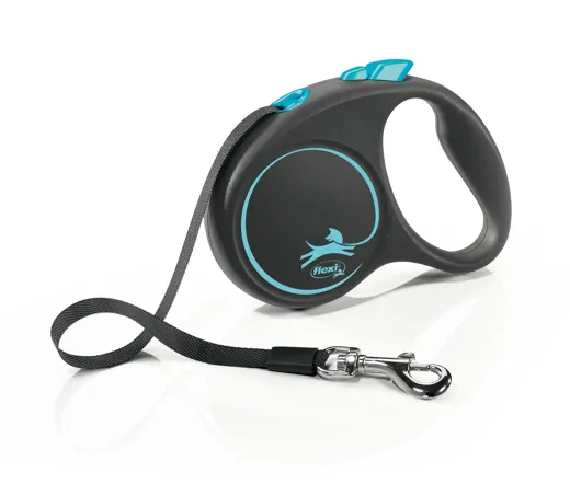 Flexi Black Design Gurt-Rollleine Blau