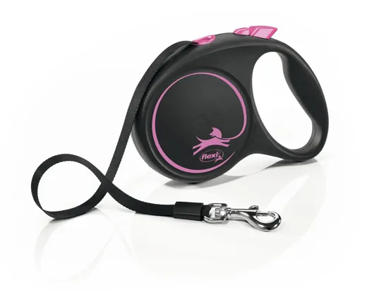 Flexi Black Design Gurt-Rollleine Pink