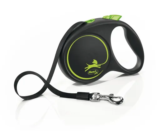 Flexi Black Design Gurt-Rollleine Grün
