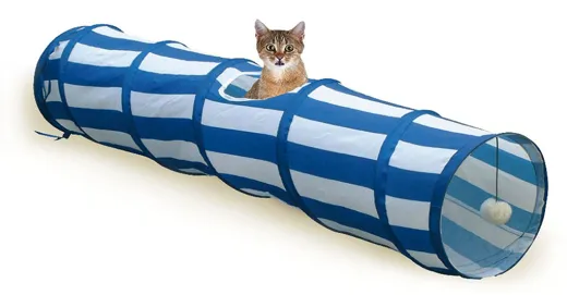 swissspet Katzentunnel Outdoor Blau-Weiss 45cm