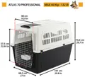 Abmessungen der Ferplast Atlas 70 Professional Hundetransportbox.